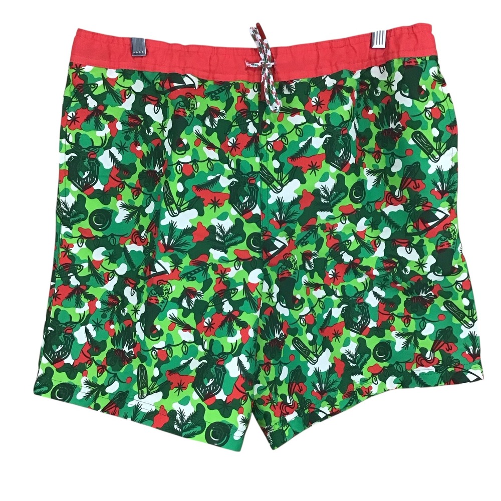 Magellan Outdoors Mens Fish Gear Swim Trunks Shorts Size S Green Camo Christmas